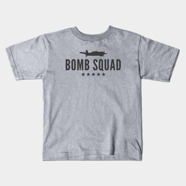 Bomb Squad Bomber Plane World War II Kids T-Shirt by notami